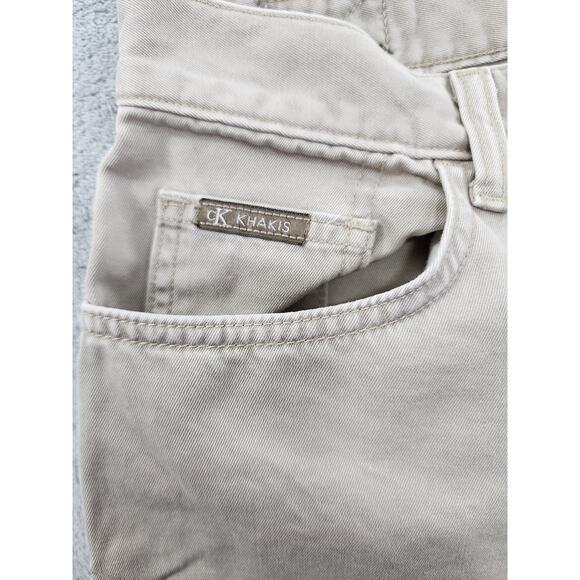 Vintage 80s Calvin Klein Khakis High Rise Button Fly Denim Jeans Size 9 Tan - Picture 3 of 15